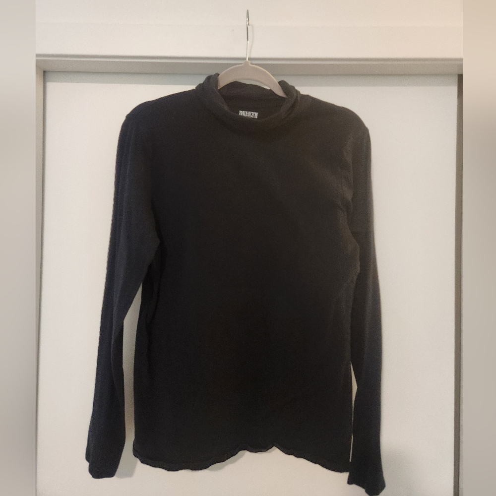 Women's Duluth Trading Black Longtail Cotton Long Sleeve Turtleneck Size L